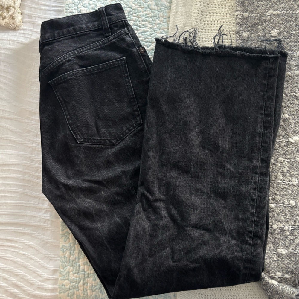Zara Black Wide Leg High-waisted Jeans